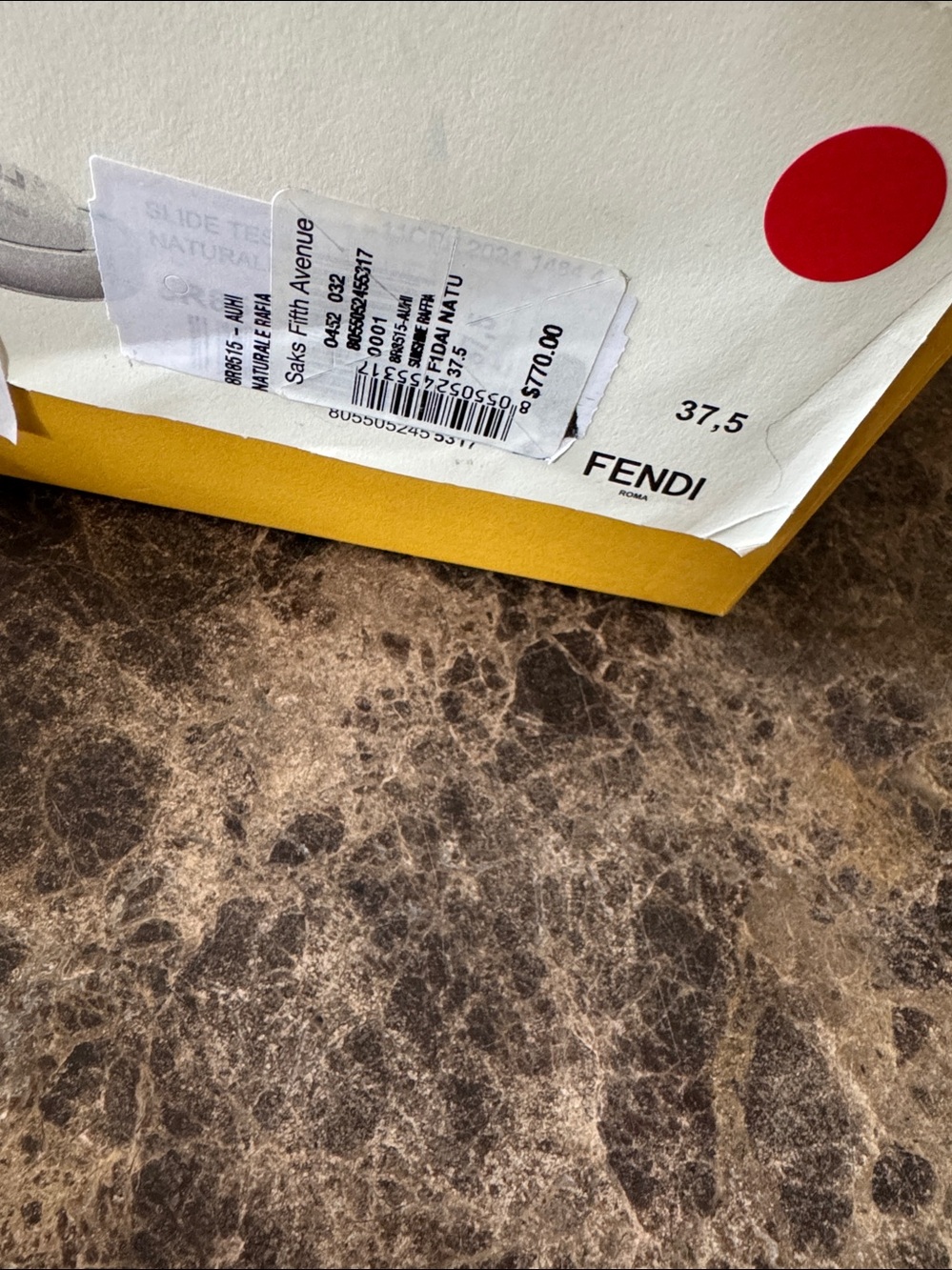 Fendi slides raffia natural beige logo slides sandals flats platforms sz 37.5 - Picture 11 of 11